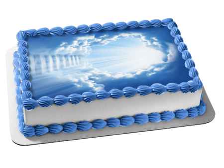 Stairway Sunlight Clouds Blue Sky Edible Cake Topper Image ABPID10130 Cheap