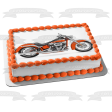 Harley-Davidson Orange and Black Motor Cycle Edible Cake Topper Image ABPID09073 Sale