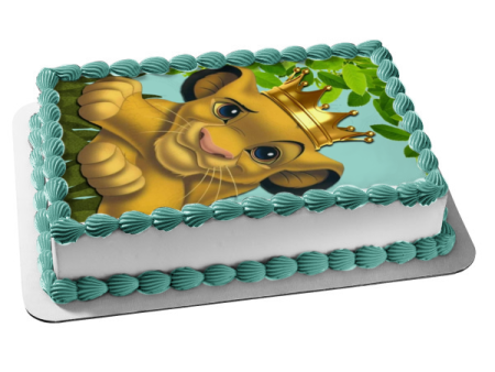 Disney The Lion King Simba Gold Crown Edible Cake Topper Image ABPID09813 Fashion