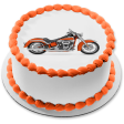 Harley-Davidson Orange and Black Motor Cycle Edible Cake Topper Image ABPID09073 Sale