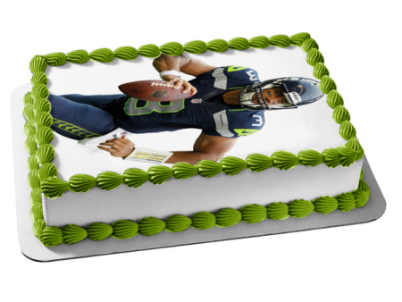 Seattle Seahawks NFL Russel Wilson Football Edible Cake Topper Image ABPID09945 Supply