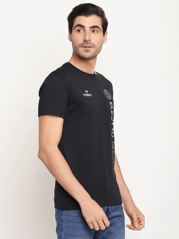 Octave Men Navy Blue Typography T-Shirt Online Hot Sale