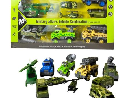 10-Piece Army Vehicle Playset |  Military Toys (3-6 Years) Supply