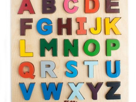 Alphabet Blocks Learning Puzzle Wooden ABC Letters Colorful Educational Puzzle Toy - 26 Pieces Supply