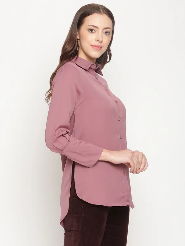 Mettle Women Rose Pink Cotton Formal Shirt Online