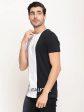 Octave Men Mauve  White Colourblocked Regular Fit Cotton T-Shirt Fashion