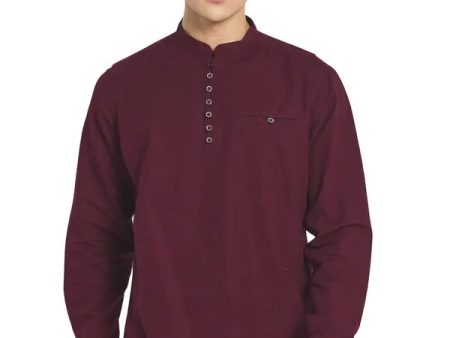 Mettle Men Maroon Solid Cotton Casual Shirt Online Hot Sale