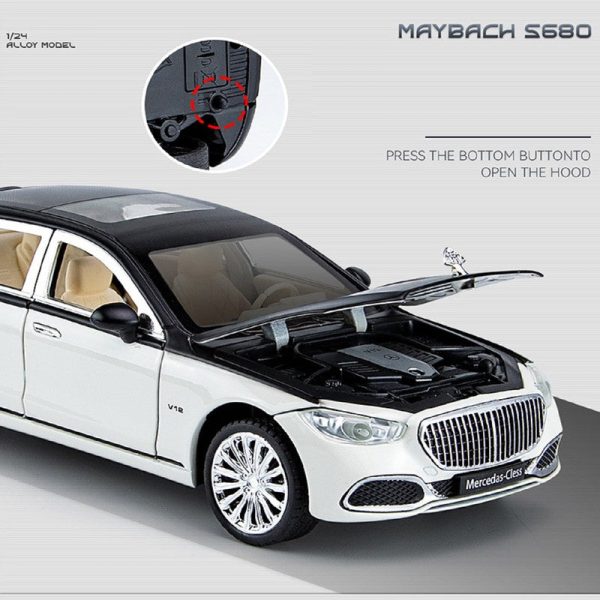 Diecast Resembling Maybach GLS600 Pull Back Car with Lights & Sounds | 1:24 Scale Model Online