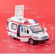 Diecast Resembling Mercedes-Benz Ambulance Pull Back Car with Lights & Sounds | 1:32 Scale Model For Sale