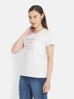 Women White Melange T-Shirt Cheap