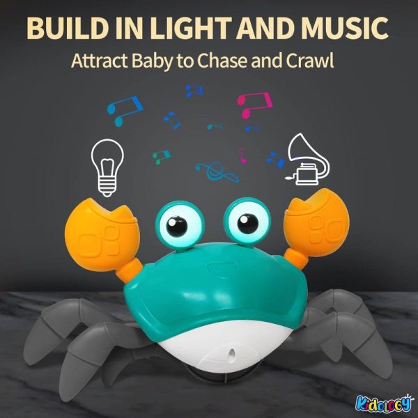 Interactive Crawling Crab Baby Musical Kids Toy with LED Lights & Rechargeable Battery For Cheap