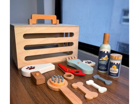 11 Pieces Wooden Pet Grooming Play Set (3-6 Years) Cheap