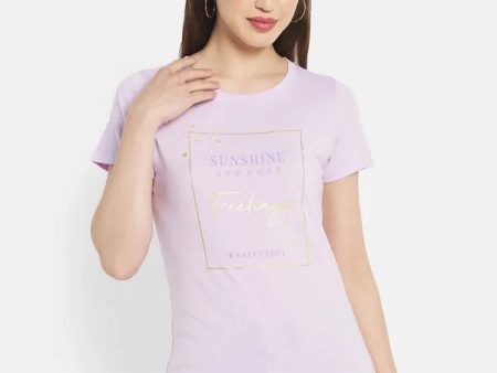 Women Lavender T-Shirt Hot on Sale