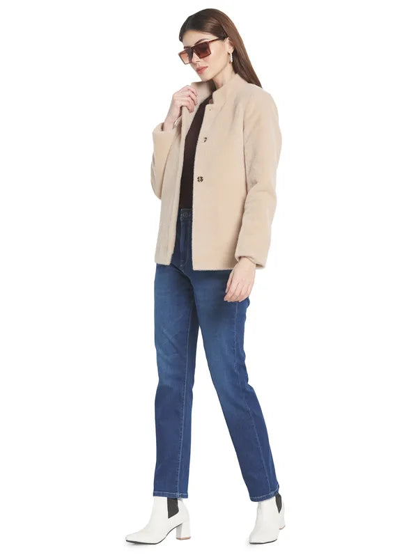 Mettle Women Beige Solid Cotton Duster Coats Online now