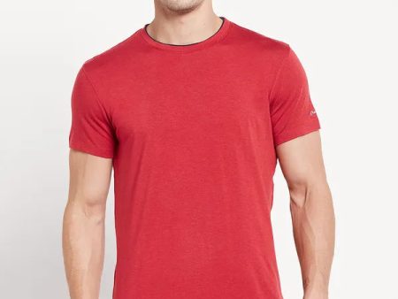 Men Red Melange T-Shirt Online Hot Sale