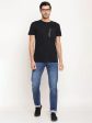 Octave Men Navy Blue Solid Cotton Regular Fit T-Shirt Fashion