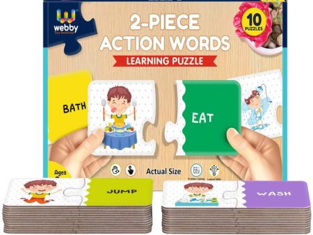 2 Pieces Learning Pack Jigsaw Puzzle - Action Word Hot on Sale