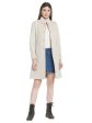 Mettle Women Cream-Colored Solid Cotton Overcoat Sale