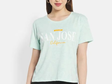 Women Pastel Mint T-Shirt Discount