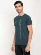 Octave Men Teal Green Typography Printed T-Shirt Hot on Sale