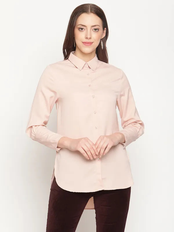 Mettle Women Pink Cotton Casual Shirt Fashion