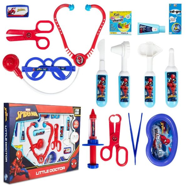 Spiderman Doctor Playset Toy (15 Pieces) | First Aid Medical Accessories Pretend Play Set for Kids Online now