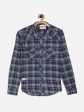 Octave Boys Blue Checked Regular Fit Casual Shirt Online Hot Sale