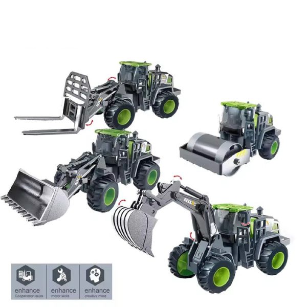 Diecast Resembling Engineering Excavator Toy Car- 4 Pcs For Discount