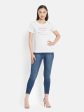 Women White Melange T-Shirt Cheap