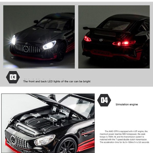 Diecast Resembling Ben GT Big Pull Back Car with Lights & Sounds | 1:24 Scale Model on Sale