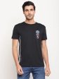 Octave Men Navy Blue Graphic Printed Regular-Fit T-Shirt Online Hot Sale