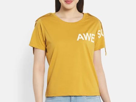 Women Dusty Mustard T-Shirt Online Sale