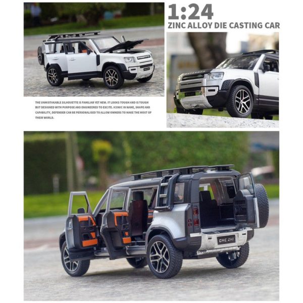 Diecast Resembling Land Rover Defender Sport Pull Back Car with Lights & Sounds | 1:24 Scale Model Discount