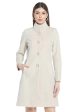 Mettle Women Cream-Colored Solid Cotton Overcoat Sale