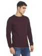 Mettle Men Maroon Solid Cotton T-Shirt Sale