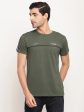 Octave Men Olive Green Typography Printed Regular-Fit T-Shirt Cheap