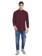 Mettle Men Maroon Solid Cotton Casual Shirt Online Hot Sale