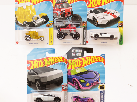 Set of 5 Hot Wheels Car [HW 170] - Tesla Cybertruck,  17 Ford GT, Monster High Ghoul Mobile, Mazda Autozam, Dessert Drifter | COD Not Available Online Sale