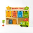 Tiny Trash Hub Playset – Wooden Recycling Truck, Bins & Playing Cards (2-6 Years) For Discount