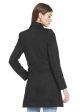 Mettle Women Black Solid Cotton Coat on Sale