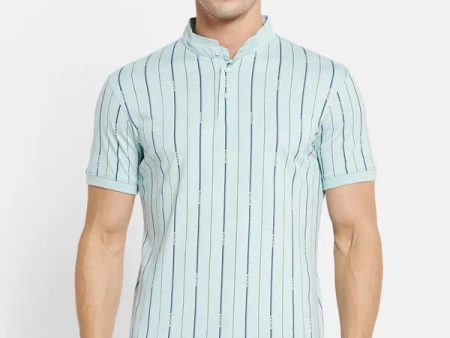 Men Aqua Melange T-Shirt Online Hot Sale