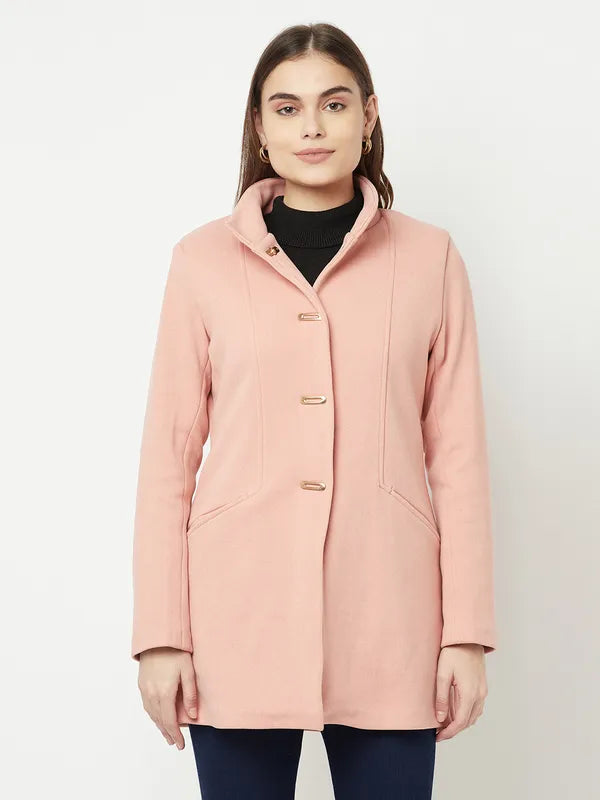 Women Suede Pink Coat For Cheap