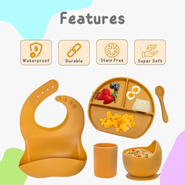 Pack of 5 Silicon Baby Feeding Set (6-18 Months) Online