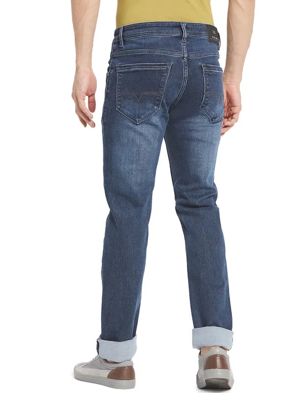 Octave Men Blue Slim Fit Light Fade Solid Jeans Online Sale