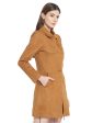 Mettle Women Brown Solid Cotton Overcoat For Discount