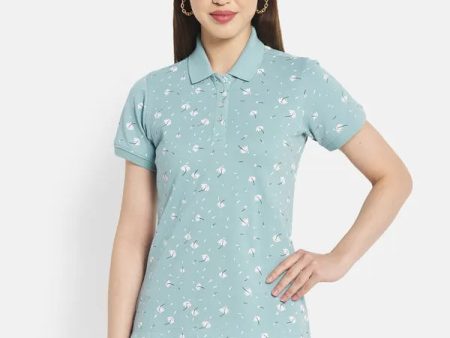 Women Light Teal T-Shirt For Cheap