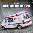 Diecast Resembling Mercedes-Benz Ambulance Pull Back Car with Lights & Sounds | 1:32 Scale Model For Sale