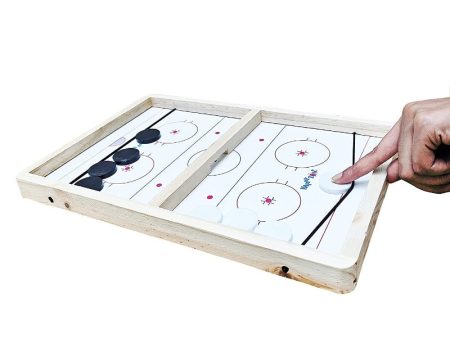 2 in 1 Fast Sling Puck Game String Hockey With 10 Strikers | Tabletop Battles Games & Wooden Writing Board For Kids Hot on Sale