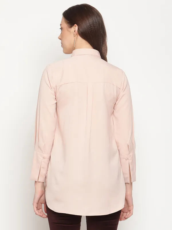 Mettle Women Pink Cotton Casual Shirt Fashion