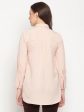 Mettle Women Peach Solid Cotton Casual Shirt Online